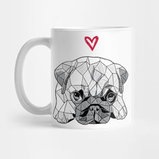 Sketchy Geometric Baby Pug Puppy Mug